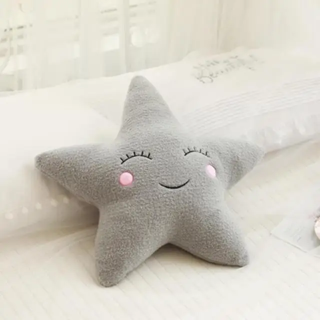 Novo Travesseiro/almofada de Pelúcia, Decoração para Quarto MDUG (estrela Cinza 50cm)