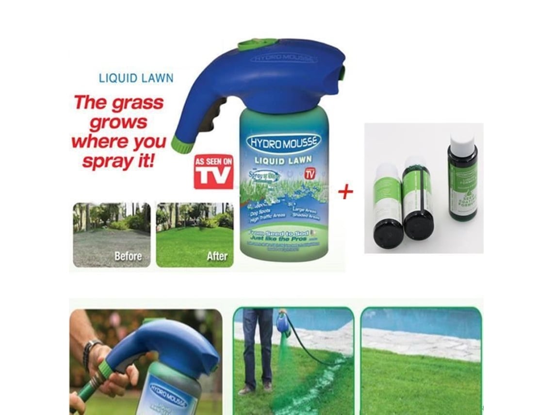 Frasco spray de Hydro Mousse Liquid Lawn Grass Growth Garden (1 frasco vazio 3 líquidos) S/MARCA