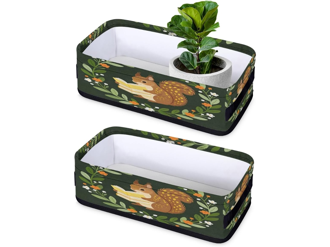 Cesto De Papel Dobrável Com Estampa Esquilo Para Banheiro, Impermeável, Organizador Decorativo Em Tecido, Ideal Para