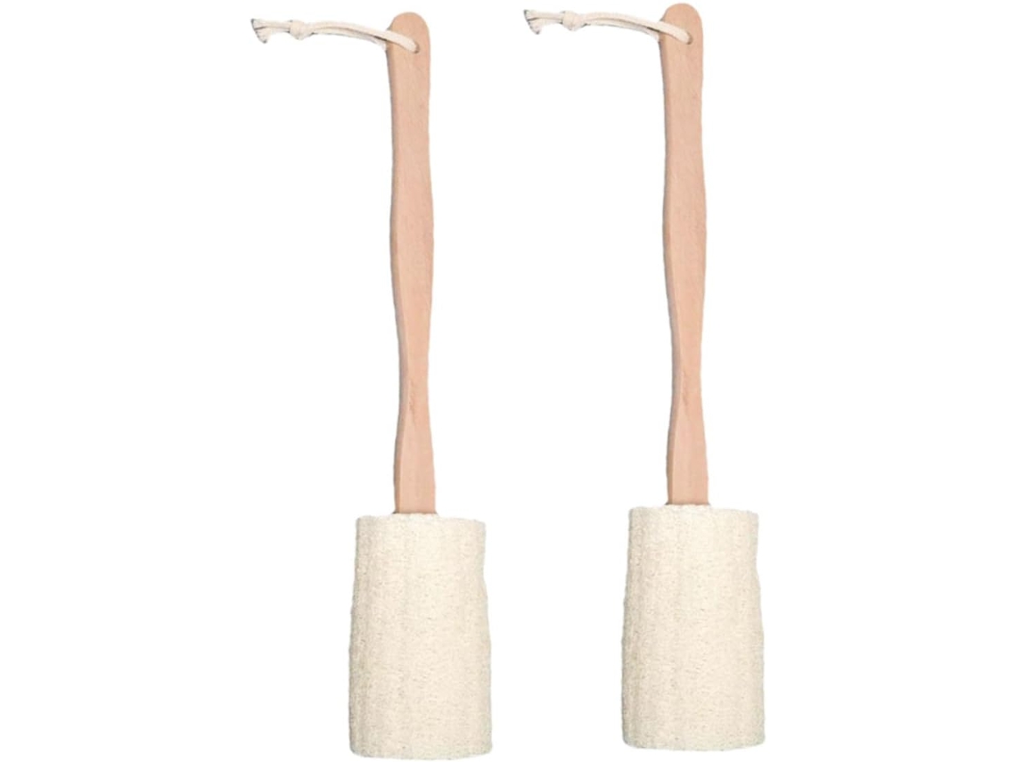 Conjunto De 2 Escovas Esfoliantes Com Cabo, Esfoliante Para As Costas E O Corpo, Prático E Confortável Para O Banho