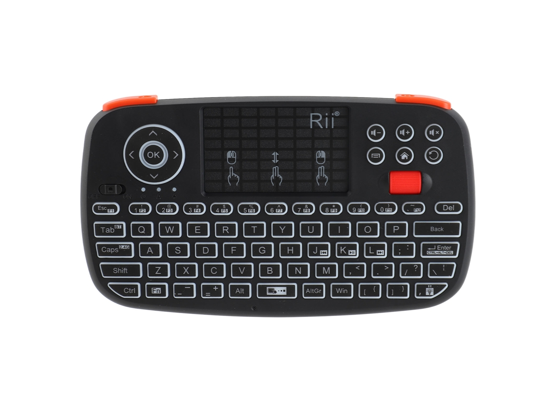 teclado sem fio bluetooth 2.4ghz mão com touchpad mouse iluminação compatível win android com S/MARCA
