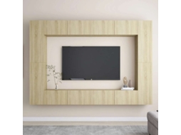 Vidaxl 8pcs Conjunto Móveis De Tv Derivados De Madeira Carvalho Sonoma