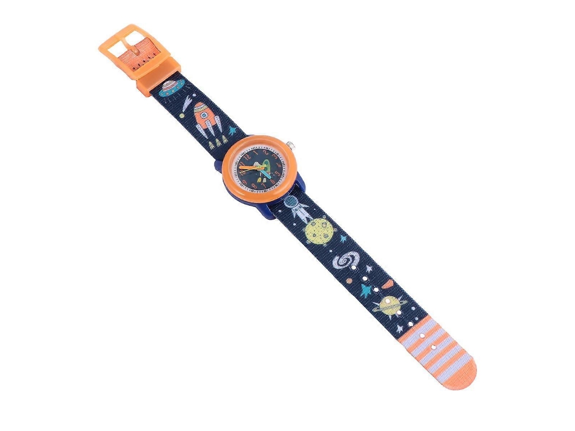 Relógio Infantil De Quartzo Com Desenho Animado, 1 Unidade, À Prova D'água, Resistente, Laranja.