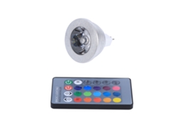 Lâmpada Led Mr16 Rgb 3w 12 24v, Controle Remoto, Mudança de Cor, para Casa, Bar