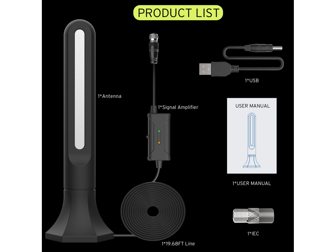 Antena Tv Digital Indoor LAXISCREED 25db 150 Milhas Hd