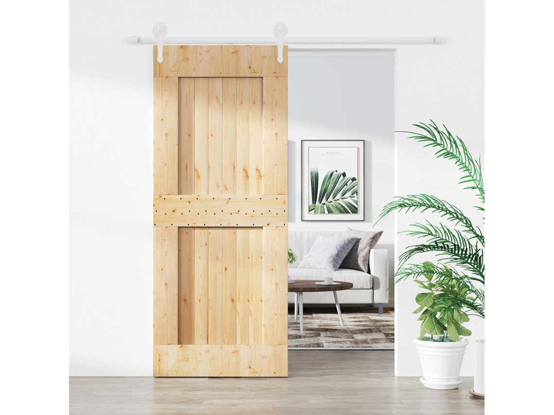 Vidaxl Porta Deslizante Natural E Branco 85 X 210 Cm
