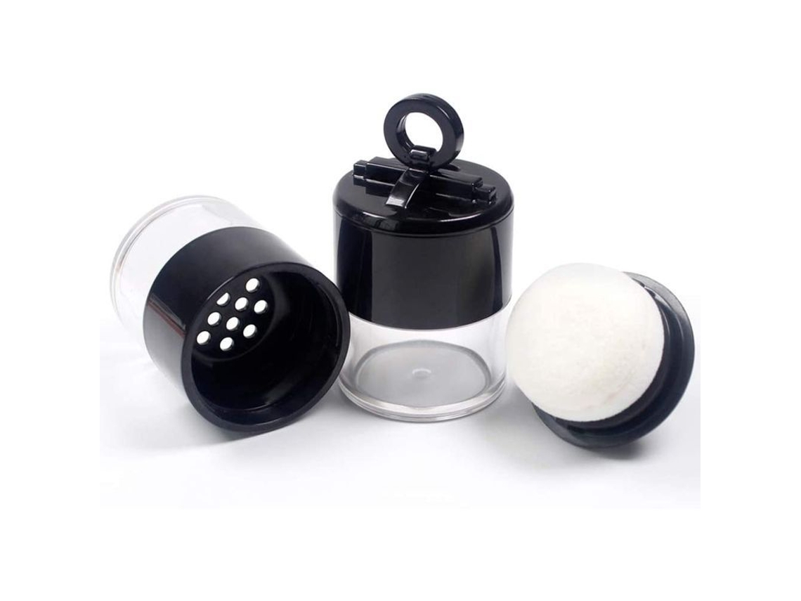 2 Pack Caixa Compacta Recarregável 10g com Puff e Peneira para Base de Maquiagem Diy