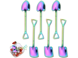 6 Colheres De Pá Aço Inox - Criativas - Para Melancia, Leite, Café, Açúcar, Sorvete (coloridas)