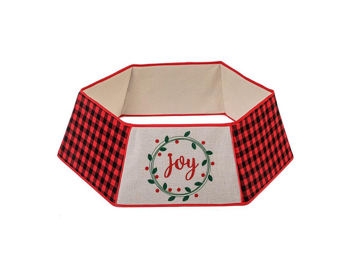 Laxiscreed Decoração De Pano Para Base De Árvore De Natal, Enfeite De Bordadura Festivo