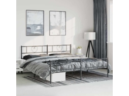 Vidaxl Estrutura de Cama com Cabeceira e Pés 193x203 Cm Metal Preto