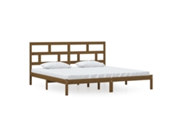 Bed Frame, Bed Frames Vidaxl Marrom Madeira De Pinho (200 X 200 Cm)
