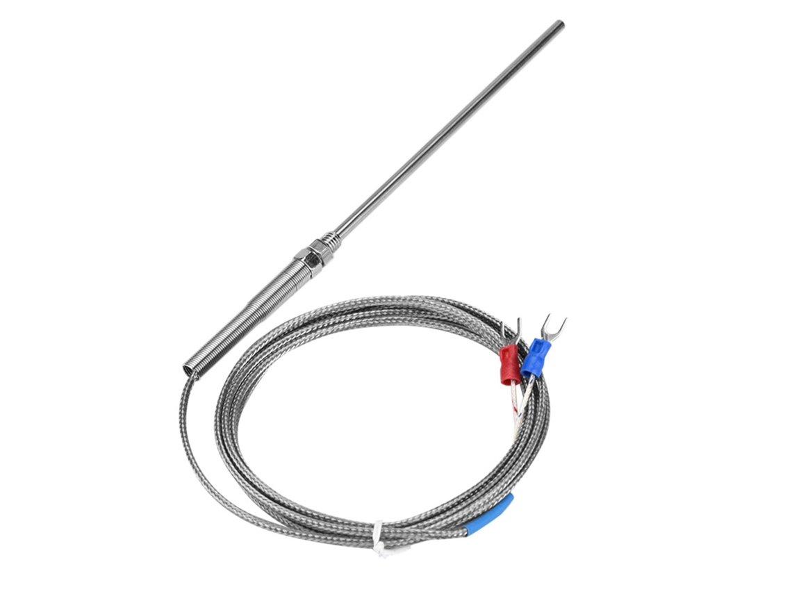 Yuru sonda de Termopar Tipo K com Fio 2m, Prova de Temperatura 150mm, 0 400℃, Rosca M8, Sensor de Temperatura