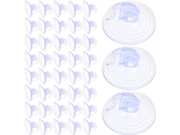 Pacote de 100 Ventosas em PVC Transparente 38mm para Quebra-sóis e Para-brisas.