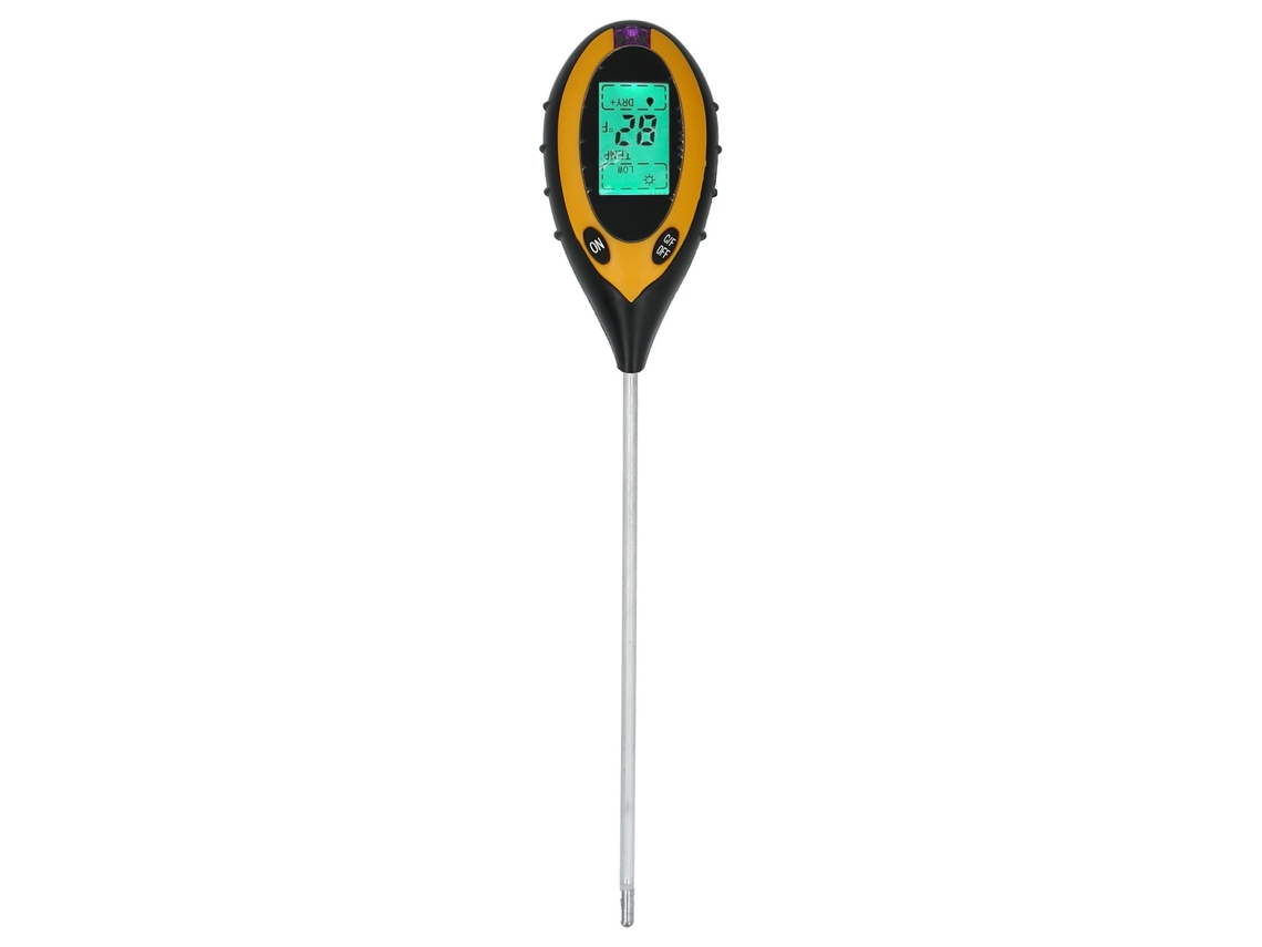 Medidor de Solo 4 em 1 Digital com Sensor de Umidade, pH, Luminosidade e Temperatura S/MARCA