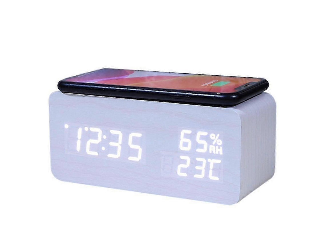 Aura Digital Alarm Clock, Temperature And Humidity Alarm Clock Led Electronic Clock Smartphone Wireless
