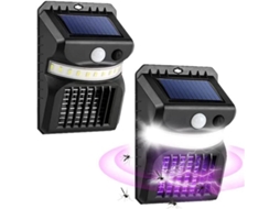 Kit com 8 Lâmpadas Solares 3 em 1 para Insetos, Mata insetos com Luz Uv, Sensor de Movimento Led e Armadilha para Mosquitos AQUAFORGE