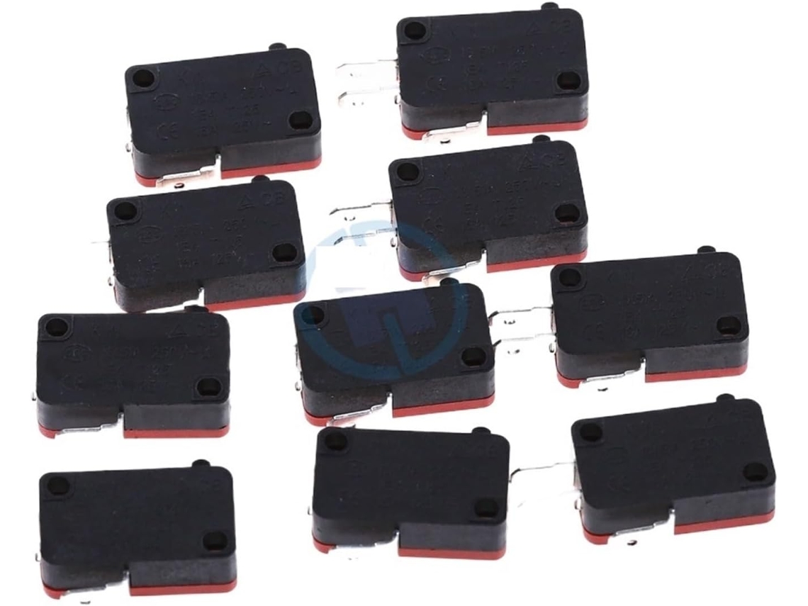 Conjunto De 10 Peças Interruptor Botão Pressão Spdt V 15-1c25, 15a, 250v Ca, 1na, 1nf