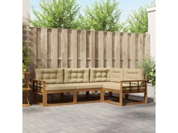 Vidaxl Conjunto De Sofás Para Exterior 4 Unid. Natural E Bege