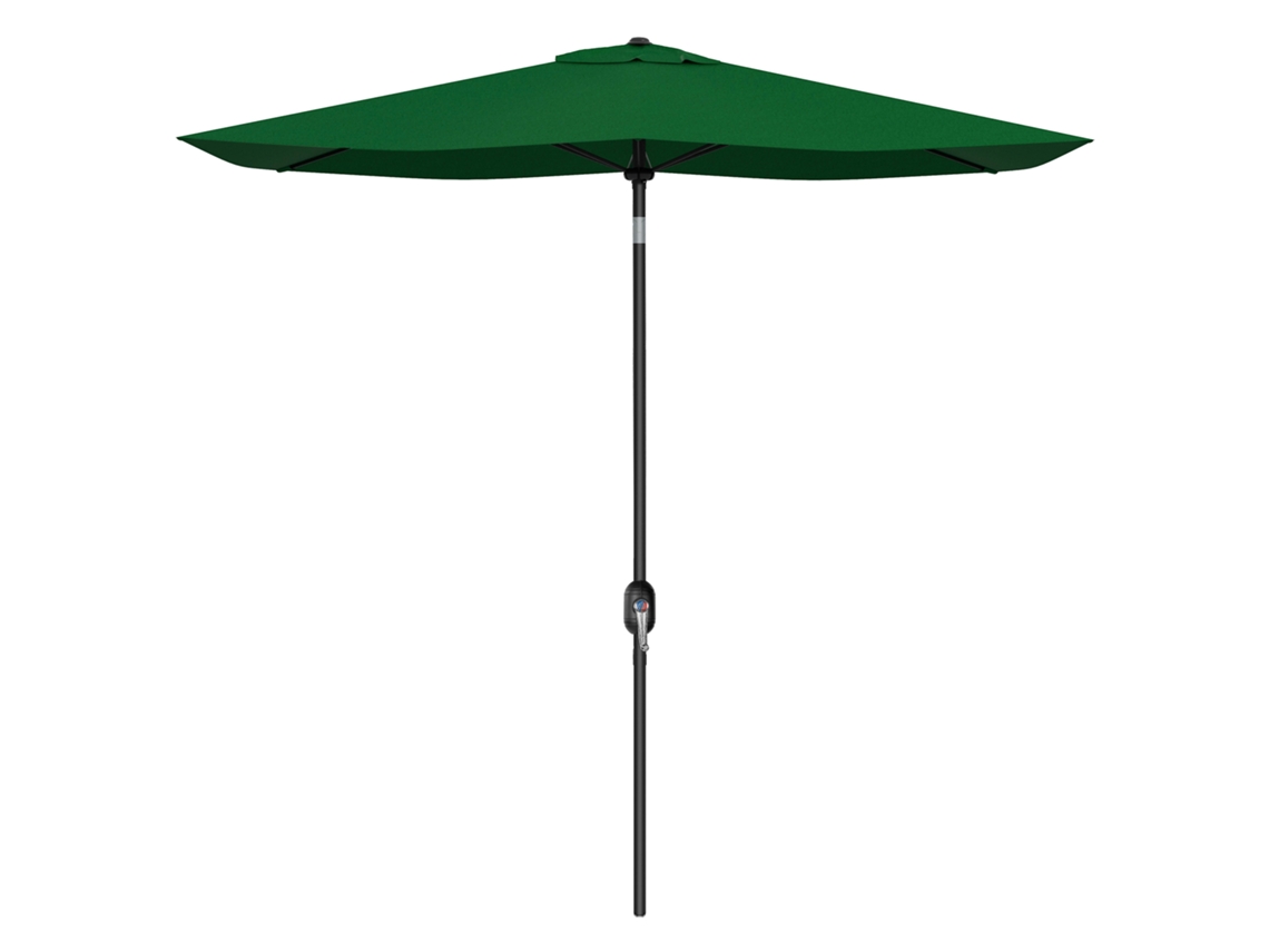 Guarda sol retangular de jardim 2x3 m, manivela, inclinação, verde ORBITRA COMMERCE