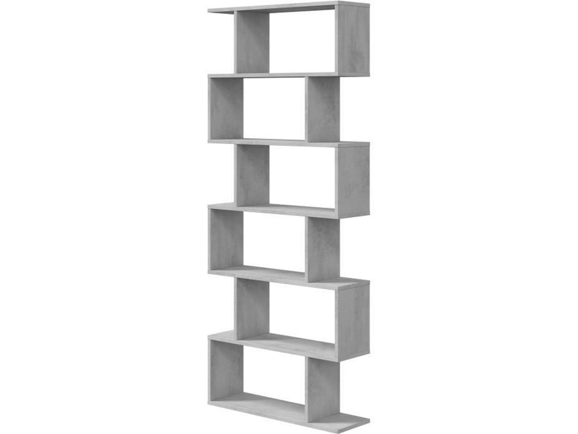Estante ATHENA - Cinza concreto - 6 nichos - 192 x 80 x 24 cm AUCUNE
