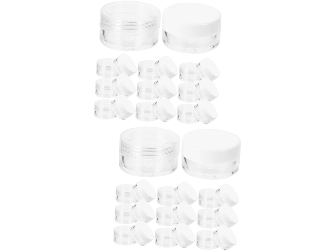 De 2 Potes Plásticos Vazios Para Creme Com Tampas, Recipientes De Viagem Para Armazenar Creme