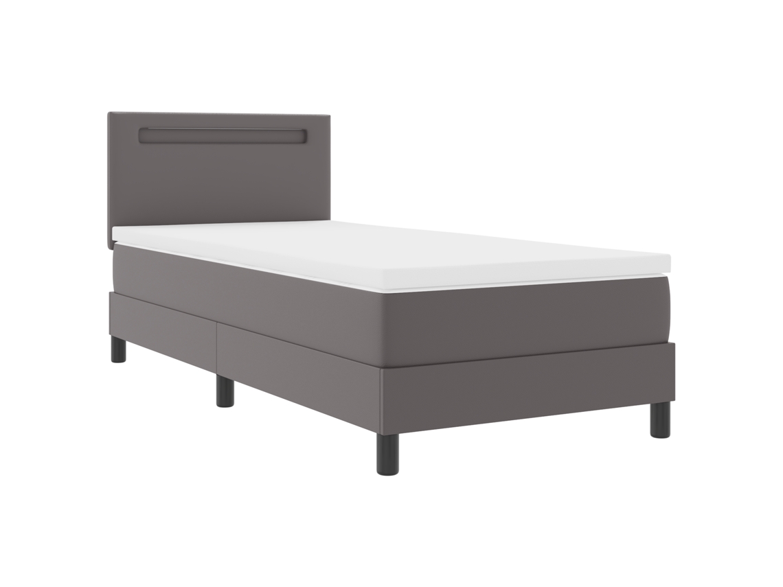 Conjunto 1 Cama De Quarto Vidaxl Cinzento Couro Sintético (90 X 190 Cm)