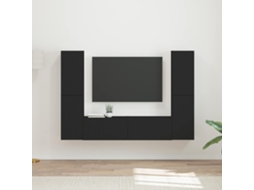 Vidaxl Conjunto De Móvel De Tv 6 Unid. Preto Derivados De Madeira