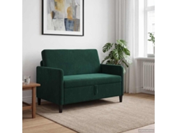Vidaxl Sofa Com Armazenamento Verde-escuro 122 X 78 X 87 Cm Poliéster