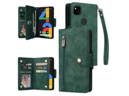 Capa De Couro Com Fivela Rebitada E Três Dobras Para Google Pixel 4a 4g