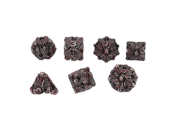 Walshlxq conjunto de 7 Dados Metálicos Huecos Dorado Rojo Poliedros para Enseñanza Matemática Juegos de Rol