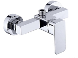 Chuveiro De Parede Moderno Cromado Com Misturador Para Água Fria E Quente. Aquaforge