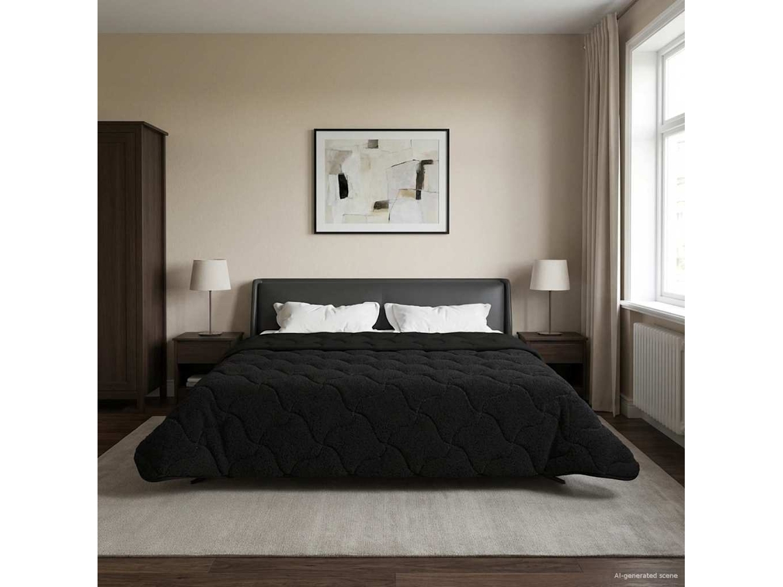Vidaxl Duvet De Ano Inteiro Colchonete Preto 200 X 200 Cm