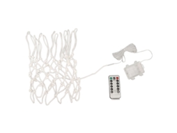 Cesta de basquete LED ajustável com controle remoto e fita de luz para uso noturno externo.