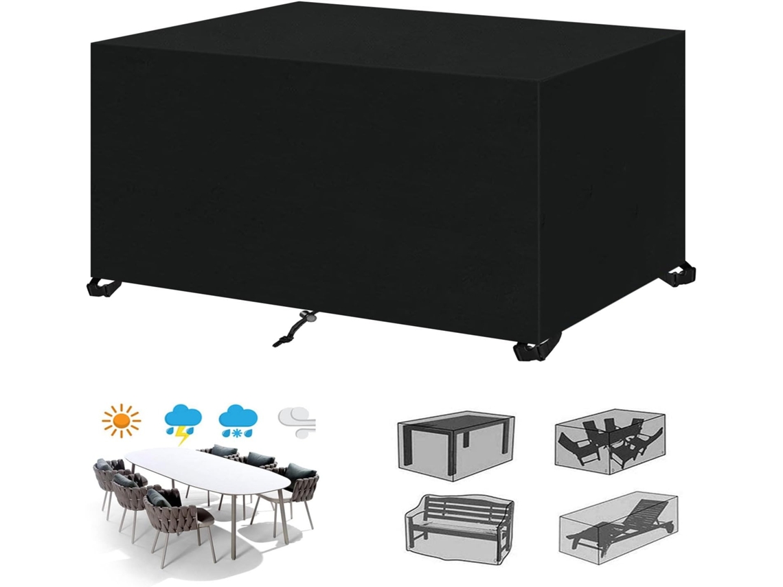Capa Resistente Para Móveis De Jardim Em Tecido Oxford 420d, Proteção Para Mesa De Jardim Externa À Prova Dágua E Resistente A Uv Zeuxo