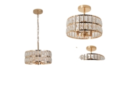 Luminã¡ria Pendente De Luxo, Altura Ajustã¡vel, Design Elegante, 1pcs Ouro Oem