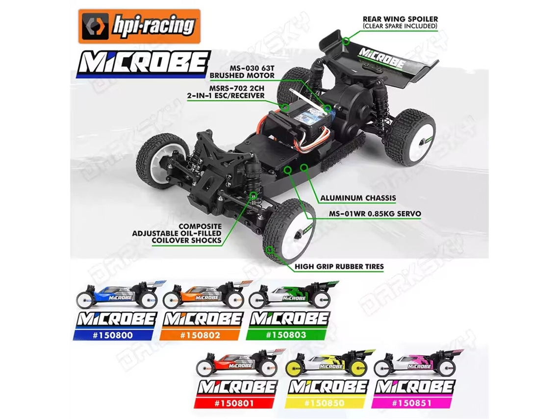 Amarelohpi Racing Maverick Microbe 150800 Rtr 1/24 2.4g Rwd Rc Carro Off Road Metal Amortecedores Óleo Controle Remoto Brinquedos MDUG