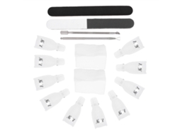 Ferramentas Para Remoção De Esmalte E Limpeza De Unhas Com Clips De Descarregamento, Lixas E Acessórios (branco)