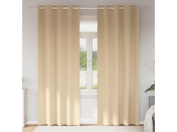 Vidaxl Cortinas Blackout Com Argolas 2 Unid. Creme 260 X 140 Cm