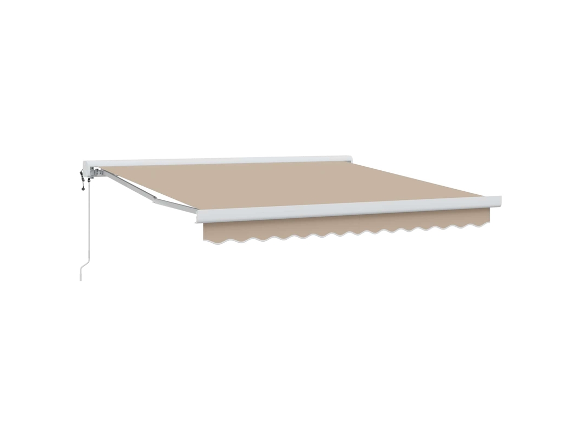 Vidaxl Toldo Retrátil Bege 350 X 250 X 165 Cm Tecido E Metal