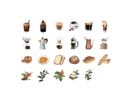 Adesivos decorativos autoadesivos, DIY, scrapbooking, 46pcs, estético | S/MARCA