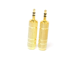 Adaptador De Áudio Estéreo Banhado A Ouro, Com Conector Macho De 3,5 Mm Para Conector Fêmea De 6,35 Mm, Adequado Para Guitarras.