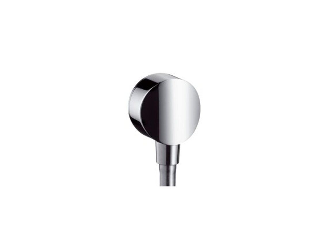 HANSGROHE Fixfit Ligação de Parede S Com Válvula de Retenção e Conector de Plástico Cromado Cor: Preto Mate
