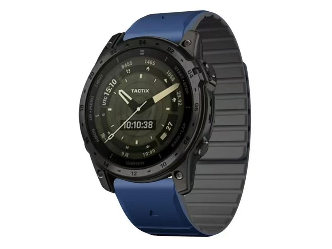 Bracelete para Garmin XIAOMOYU em Silicone bicolor preto e azul (22mm)
