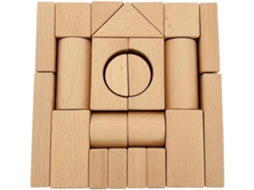Brinquedo Educativo De Blocos Madeira Para Montar, Peças Clássicas