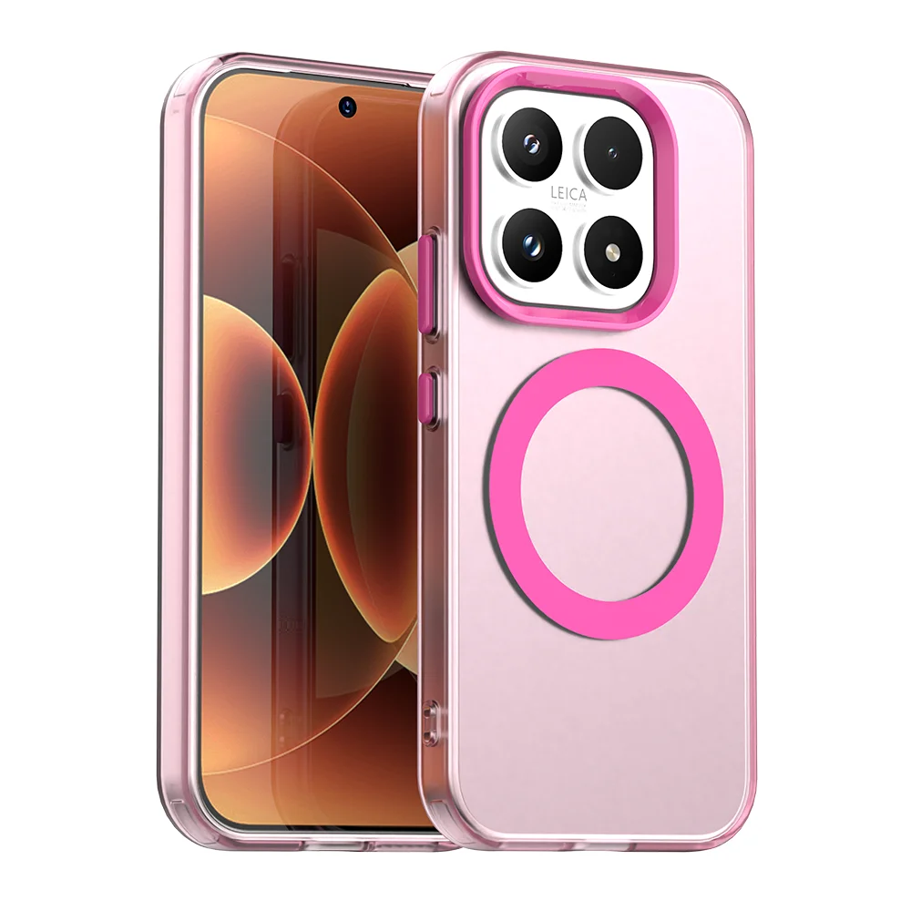 (rosa, Xiaomi 17 Pro 5g) Capa Transparente Fosca Para Celular Com Carregamento Sem Fio Magnético, Capa Protetora À Prova De Choque.