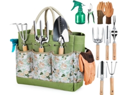 Kit Ferramentas De Jardinagem 9 Peças Com Bolsa De Arrumação Para Plantas