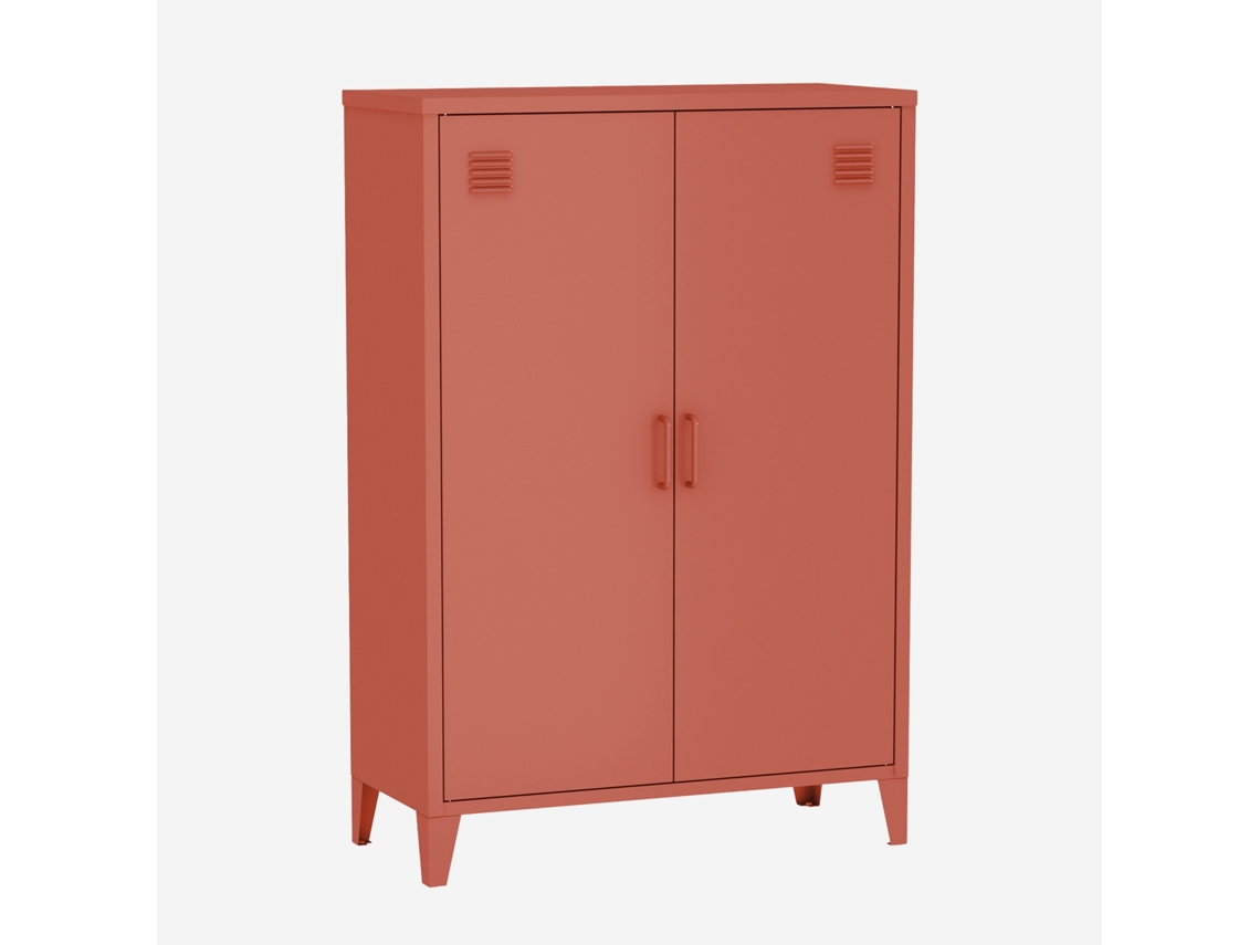 Armário Industrial Em Metal De 2 Portas, Terracota