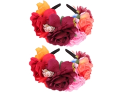 Conjunto De 2 Tiaras Florais Com Rosas Para Decoração De Cabelo, Acessórios Para Festa, Tiara