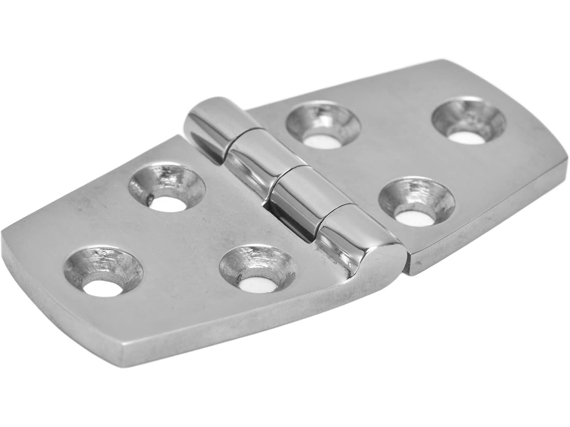 Dobradiça Marítima De Aço Inoxidável 316 Polido Espelhado Com 6 Furos, 76x38mm, Adequada Para Escotilhas Internas
