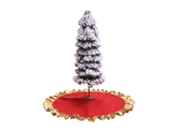 Laxiscreed Árvore De Natal Vermelha Com Borda Dourada De 90cm Para Decoração Natalícia